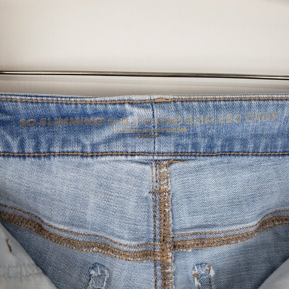 Chicos NWT So Slimming Girlfriend Crop Jeans 00 XS Beaded Hem Slim Leg - Picture 8 of 9